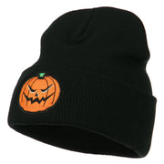 Halloween Mad Jack o Lantern Embroidered Long Beanie