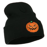 Halloween Mad Jack o Lantern Embroidered Long Beanie