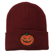 Halloween Mad Jack o Lantern Embroidered Long Beanie