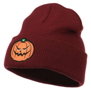 Halloween Mad Jack o Lantern Embroidered Long Beanie