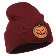 Halloween Mad Jack o Lantern Embroidered Long Beanie