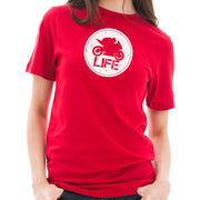 Motorbike Life Graphic Design Short Sleeve Cotton Jersey T-Shirt