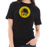 Motorbike Life Graphic Design Short Sleeve Cotton Jersey T-Shirt