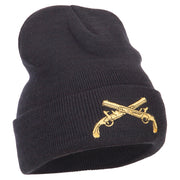 Military Police Insignia Embroidered Long Knitted Beanie