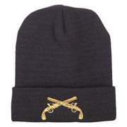 Military Police Insignia Embroidered Long Knitted Beanie