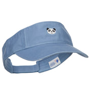 Mini Panda Embroidered Cotton Washed Visor