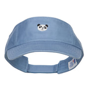 Mini Panda Embroidered Cotton Washed Visor