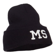 MS Mississippi State Embroidered Long Beanie