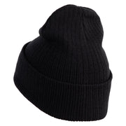 Bluejay Embroidered Acrylic Ribbed Cuff Beanie - Black OSFM