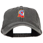 Mississippi State Flag Map Embroidered Washed Cap