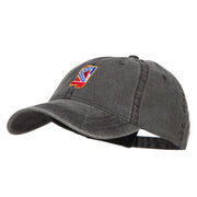 Mississippi State Flag Map Embroidered Washed Cap