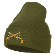 Military Police Insignia Embroidered Long Knitted Beanie