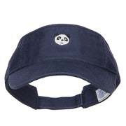 Mini Panda Embroidered Cotton Washed Visor