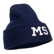 MS Mississippi State Embroidered Long Beanie