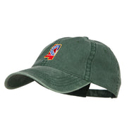 Mississippi State Flag Map Embroidered Washed Cap