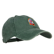 Mississippi State Flag Map Embroidered Washed Cap