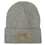 Military Police Insignia Embroidered Long Knitted Beanie