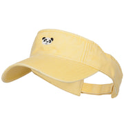 Mini Panda Embroidered Cotton Washed Visor