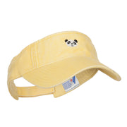 Mini Panda Embroidered Cotton Washed Visor