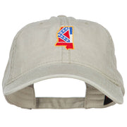 Mississippi State Flag Map Embroidered Washed Cap