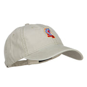 Mississippi State Flag Map Embroidered Washed Cap