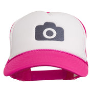 Camera Design Photographer Embroidered Foam Mesh Back Cap