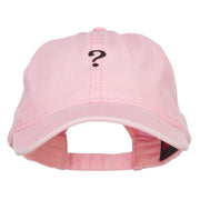 Mini Question Mark Embroidered Washed Cap