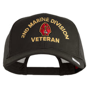 2nd Marine Division Veteran Embroidered Solid Cotton Twill Mesh Prostyle Cap