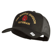 2nd Marine Division Veteran Embroidered Solid Cotton Twill Mesh Prostyle Cap