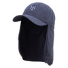 Uranas Astrology Embroidered Flap Hats - Navy OSFM