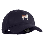 Shiba Inu Embroidered Unstructured Cotton Twill Washed Cap - Navy OSFM