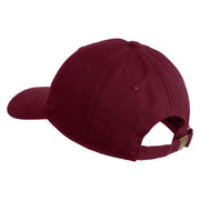 Shiba Inu Embroidered Unstructured Cotton Twill Washed Cap - Wine OSFM