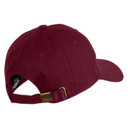 Shiba Inu Embroidered Unstructured Cotton Twill Washed Cap - Wine OSFM