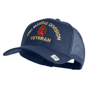 2nd Marine Division Veteran Embroidered Solid Cotton Twill Mesh Prostyle Cap - Navy OSFM