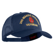 2nd Marine Division Veteran Embroidered Solid Cotton Twill Mesh Prostyle Cap - Navy OSFM