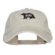 Mama Bear Embroidered Washed Cap