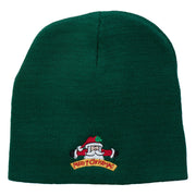 Merry Christmas Santa Claus Embroidered Short Beanie