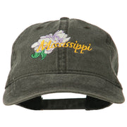 Mississippi State Flower Embroidered Washed Cap