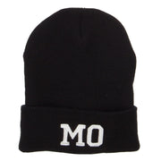 MO Missouri State Embroidered Long Beanie