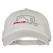 Maryland with Map Outline Embroidered Washed Cotton Twill Cap