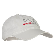 Maryland with Map Outline Embroidered Washed Cotton Twill Cap