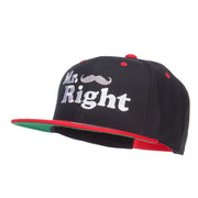 Mr Right Mustache Embroidered Snapback