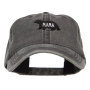 Mama Bear Embroidered Washed Cap