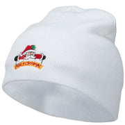 Merry Christmas Santa Claus Embroidered Short Beanie