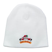 Merry Christmas Santa Claus Embroidered Short Beanie