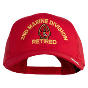 2nd Marine Division Retired Embroidered Solid Cotton Twill Mesh Prostyle Cap - Red OSFM