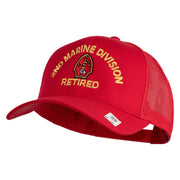2nd Marine Division Retired Embroidered Solid Cotton Twill Mesh Prostyle Cap - Red OSFM