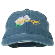 Mississippi State Flower Embroidered Washed Cap