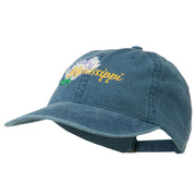 Mississippi State Flower Embroidered Washed Cap