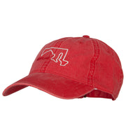 Maryland with Map Outline Embroidered Washed Cotton Twill Cap